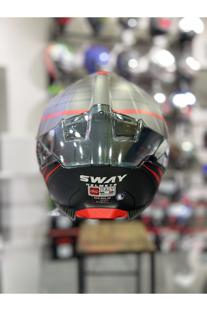 Sway 865 Space Kırmızı Siyah Kapalı Kask Güneş Vizörlü - Fiyatı
