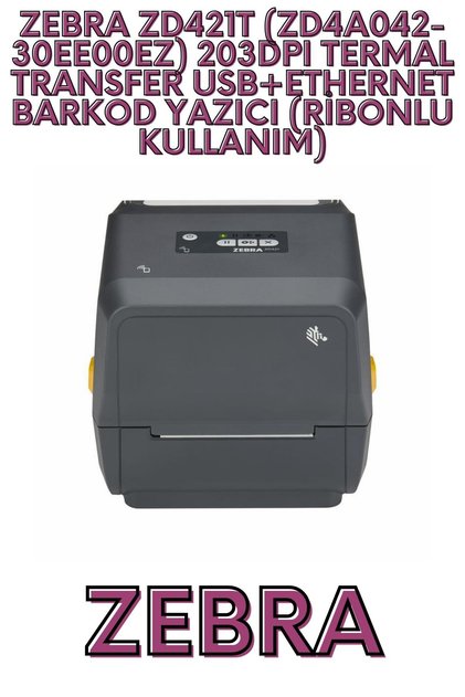 Zd421T (Zd4A042-30Ee00Ez) 203Dpi Thermal Transfer Usb+Ethernet Barcode Printer (Using Ribbon)