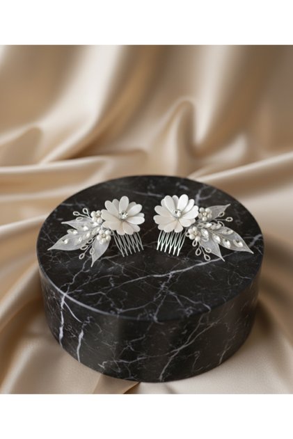 Flower Model Double Bridal Comb Buckle-Comb Buckle-Bridal Crown-Hair Accessory