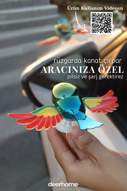 Araç Aynası,Kaput, Motor ve Kast uyumlu Plastik Ayna Süsü Kanat Çırpan Kuş