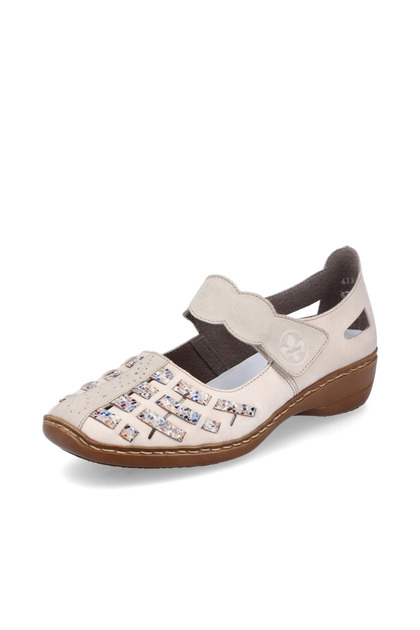 pantofi din piele naturală 41369-60 crem