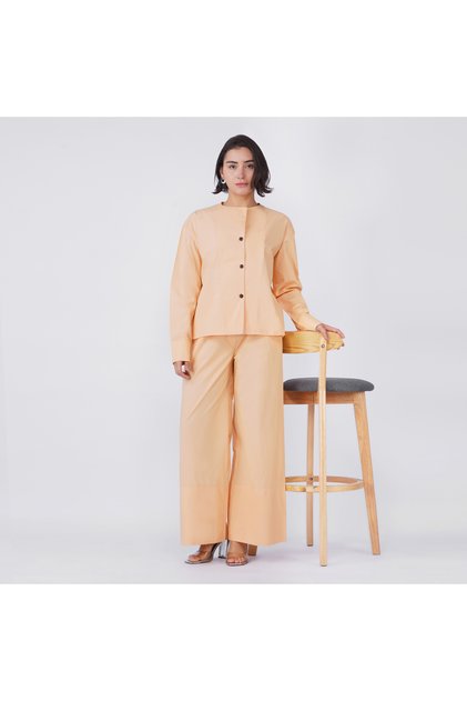 Peach Cotton Poplin Co-Ord Set