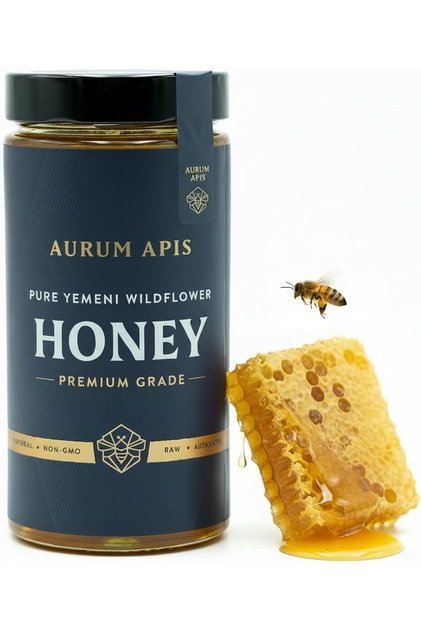 Yemeni Wildflower Honey, 100% Raw Unfiltered Pure Honey, Hand Harvested Honey – 1kg Honey Jar