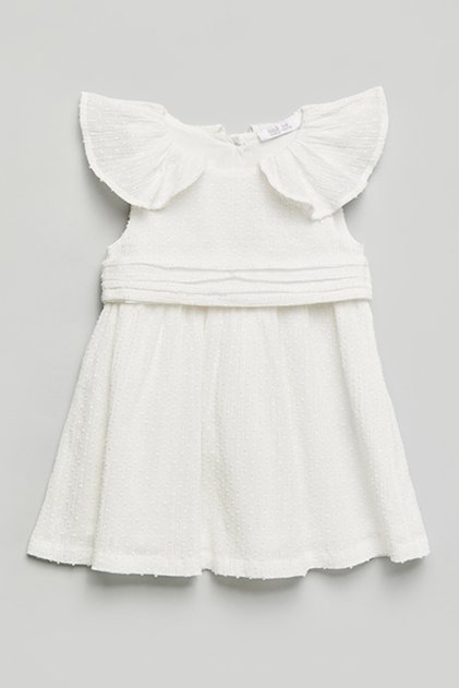 Solid Sleeveless Fit & Flare Dress With Collared Neck