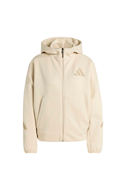 adidas Z.N.E. Full-Zip Kapüşonlu Kadın Bej Günlük Stil Eşofman