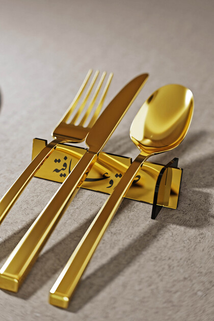 6-Piece Divani Hat Bon Appetit Acrylic Cutlery Holder - Acrylic Tableware Iftar Decoration