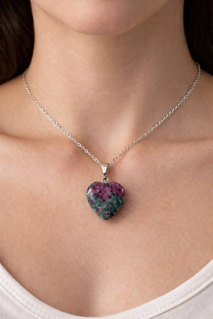 Heart Amethyst – Citrine – Agate Natural Stone Necklace