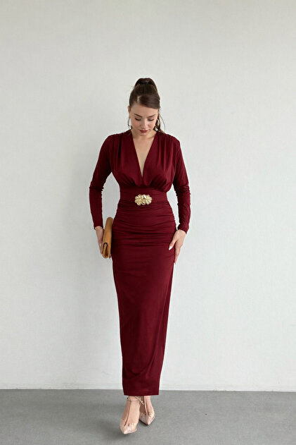 burgundy belted dress Burgundy Belted Pleats Mini Dress Small