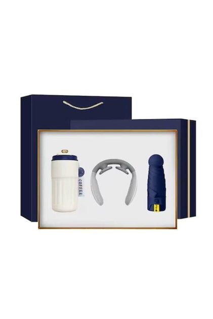 Set cadou cu dispozitiv de masaj, termos pentru băuturi calde și umbrelă, 3 piese