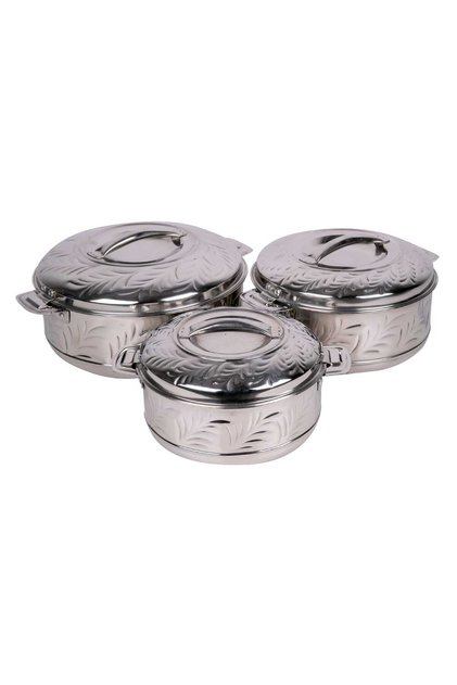 Stainless Steel Hotpot, Royal Naksh, 1.5 Ltr + 2.5 Ltr + 3.5 Ltr