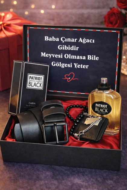 Babaya Özel Premium Hediye Seti – Parfüm, Cüzdan, Kemer & Tesbih