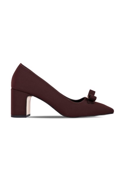 Portiy Women's Gold Buckle Detailed Heeled Shoes 4364