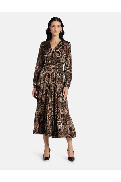 CLARISSE BELTED LONG DRESS
