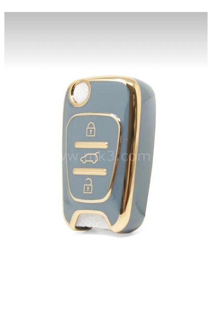 Hyundai Accent Era I20 I30 I35 İx35 Elantra Sutalı Nano Key Case Cover Gray Gold Color