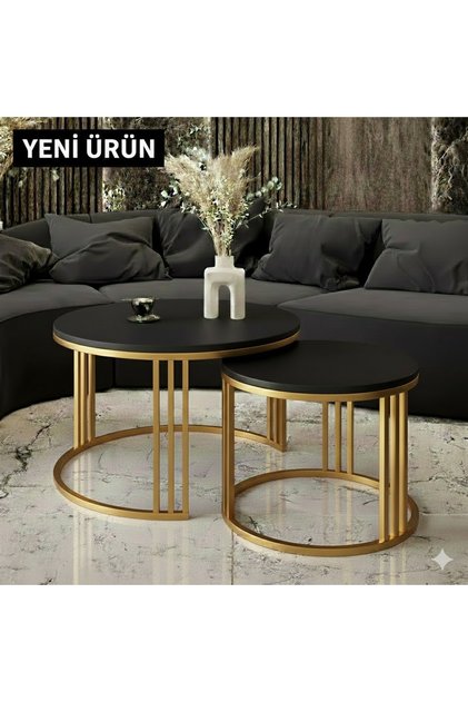BELLA İKİLİ GOLD ORTA SEHPA METAL ORTA SEHPA