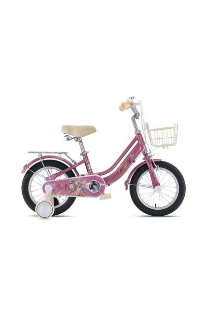 Bicycle With Basket 14 Inch Pink