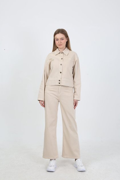Women's Jeans and Jacket Set - Ecru
