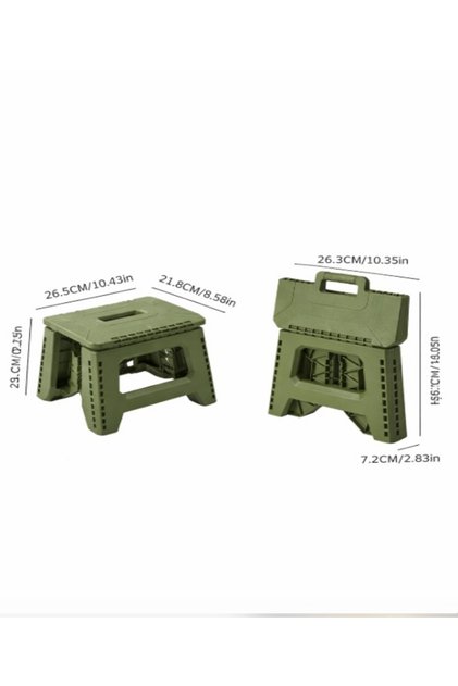 A thick, portable folding chair made of durable polypropylene, supporting a weight of 330 lbs. /Green
