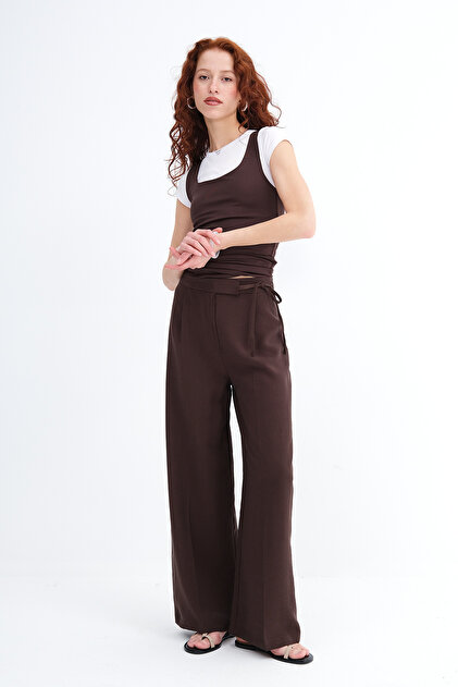 Addax Bağlama Detaylı Wide Leg Pantolon PN3840 - Fiyatı, Yorumları