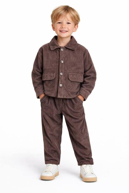 4-12 Years Old Boys' Corduroy Jacket and Pants Set for Holidays and Special Occasions | Children's Holiday Set