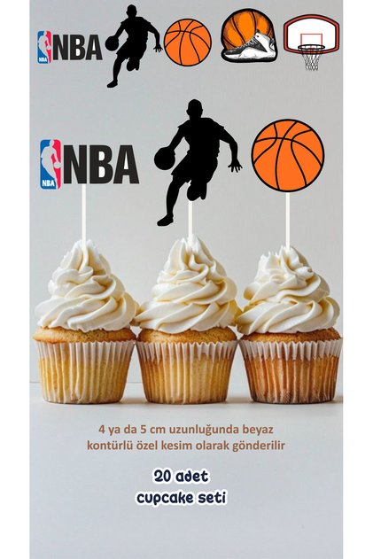 Basketball Themed Concept Toothpick Cupcake Decoration Birthday Decoration *20Pcs Thick Paper