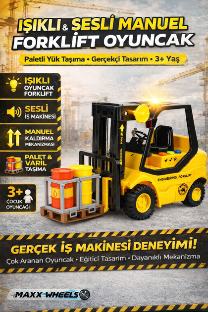 YILDIRIM OYUNCAK Işıklı Sesli Uzaktan Kumandalı Forklift 40cm