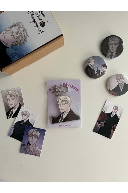 Roses and Champagne Caesar Alexandrovich Sergeyev Set (Keychain and Badge)