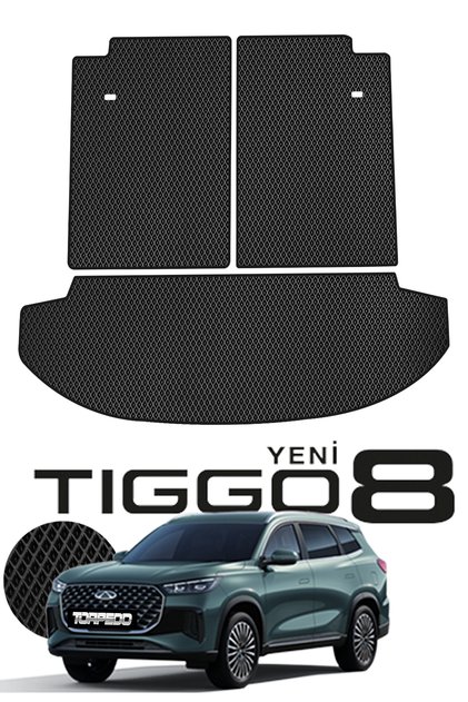 Chery Yeni Tiggo 8 2025 Uyumlu Hücreli Premium Eva Oto Bagaj Havuzu Siyah