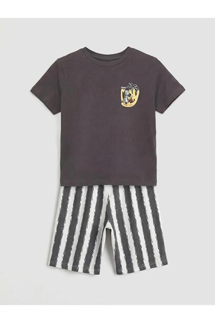 Crew Neck Boys' Shorts Pajama Set (S6)