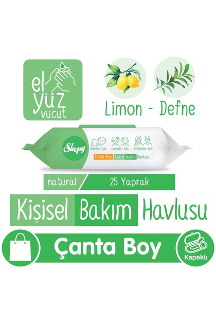 Natural Kişisel Bakım Havlusu Çanta Boy 25 Yaprak