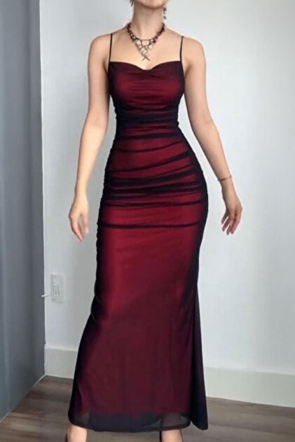 harmony factory Burgundy Gothic Suspender Vampirecore Tulle Long Dress Women Streetwear- Trendyol harmony factory Burgundy Gothic Suspender Vampirecore Tulle Long Dress Women Streetwear- Trendyol