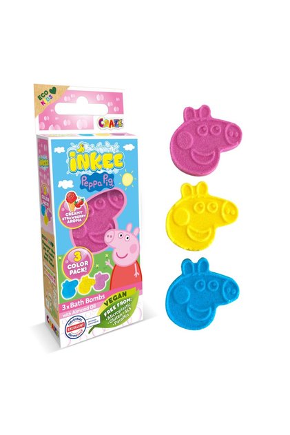 Bombe de baie Inkee 3 buc asortate in forma de Peppa Pig