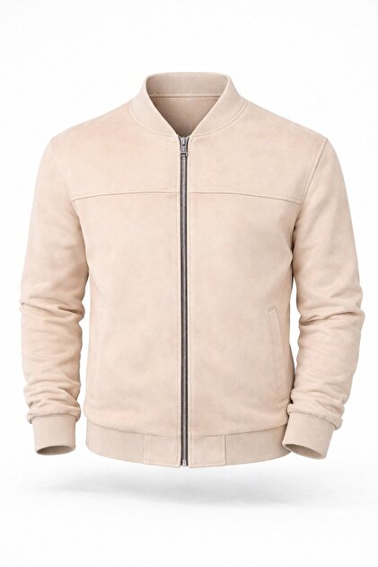Basic Bomber College Transitional Suede Jacket