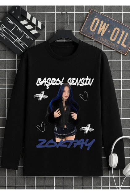 Manifest Grup Başrol Sensin Printed Long Sleeve T-Shirt Unisex 100% Cotton Breathable Fabric Organic