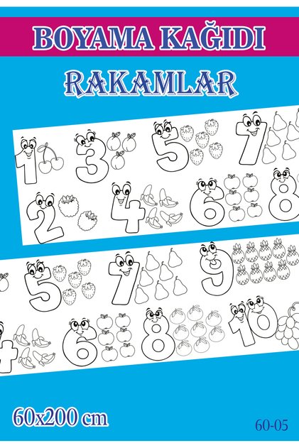 2 Mt Numbers Theme Children's Activity Giant Coloring Paper