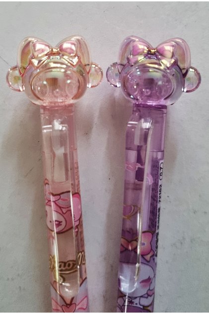 2'li Pembe Lila Caty Fun Kristal Klipsten Basmalı Lucky Day 07 Uçlu Versatil Kalem