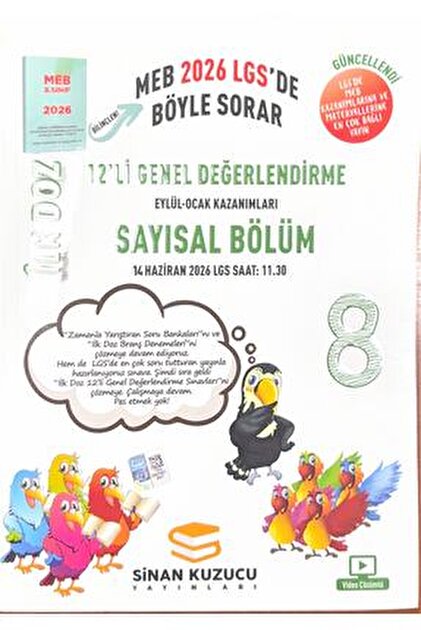 SİNAN KUZUCU YAYINLARI 2026-2027 Müfredat 8 Sınıf LGS Sayısal İLK