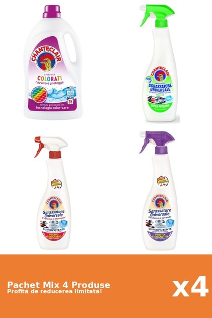 Set 4 Mix Chanteclair: 1 Detergent, 3 Degresant
