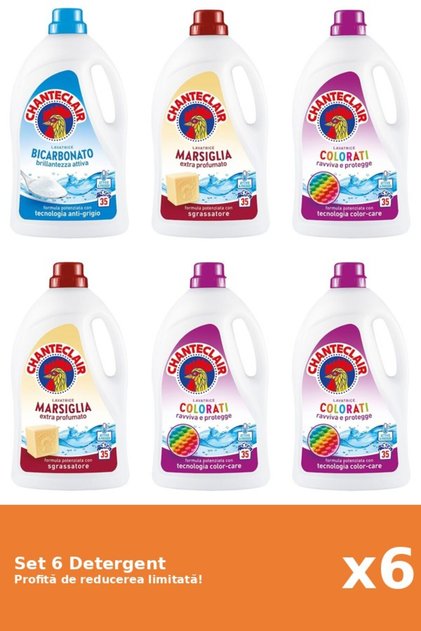 Set 6 Detergent Chanteclair: 1xBicarbonat, 2xMarsilia, 3xColor