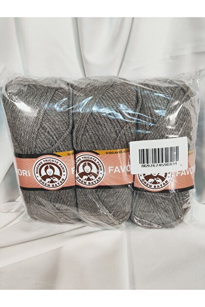 Favori̇ Brown Brown Hand Knitting Yarn (3 Pieces) - Color: 014