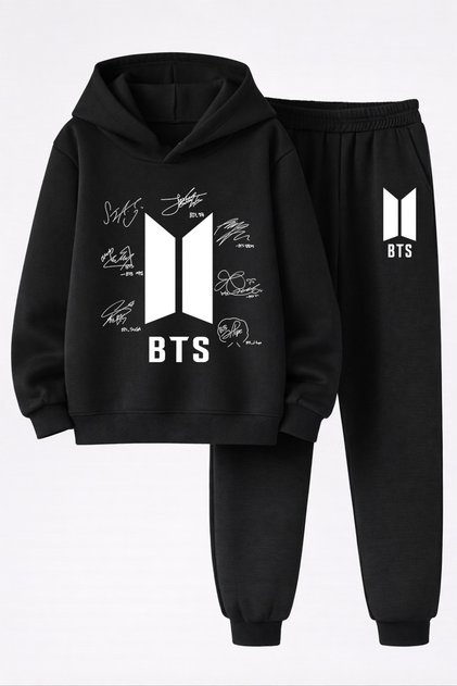 طقم سويت شيرت وبنطلون رياضي مطبوع بثلاث خيوط من BTS BANGTHAN BOYS للأطفال