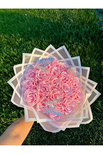 Lüks Ambalajlı 25 Adet Pembe Gül Buketi – Özel Gün Çiçeği