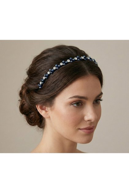 Pearl and Crystal Stone Bridal Crown Hairband
