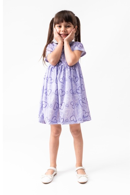 Summer Short Sleeve Girl's Printed Dress