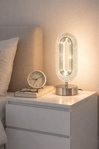 Doruk Modern Masa Lambası Enerji Tasarruflu Dekoratif Led Abajur(Gün Işığı)Yatak Odası Çalışma Odası
