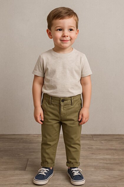 Boy's Gabardine Fabric Trousers