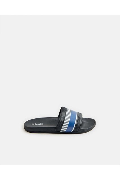 Senior Boys Black Striped Slides