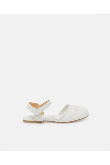 Girls Cream Beads Fisherman Sandals
