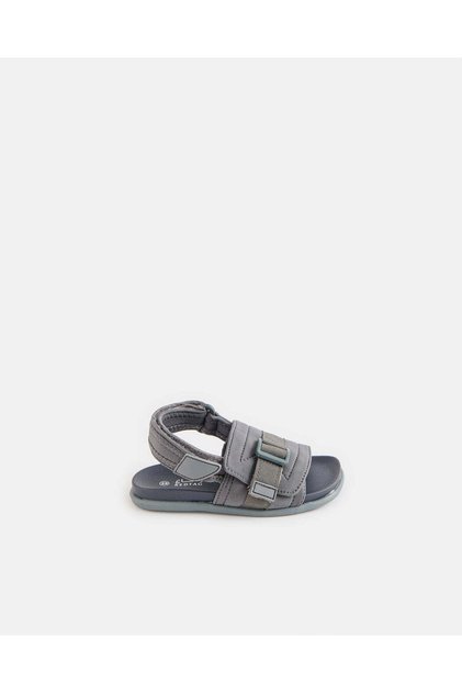 Infant Boys Grey Buckle Textured Sandals