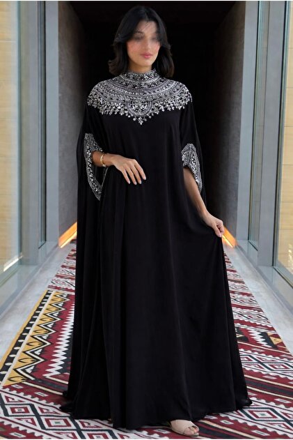 Azyaa Al-Amira Elegant cape dress with luxurious embroidery a regal look- Trendyol Azyaa Al-Amira Elegant cape dress with luxurious embroidery a regal look- Trendyol